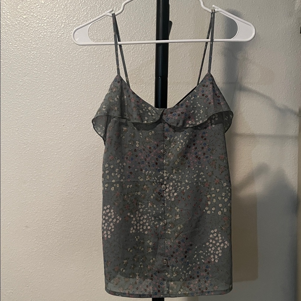 Floral Teal Women's Ruffled Camisol